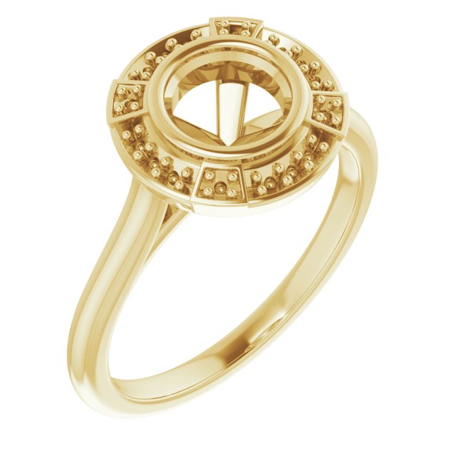 Bezel-Set Halo-Style Engagement Ring