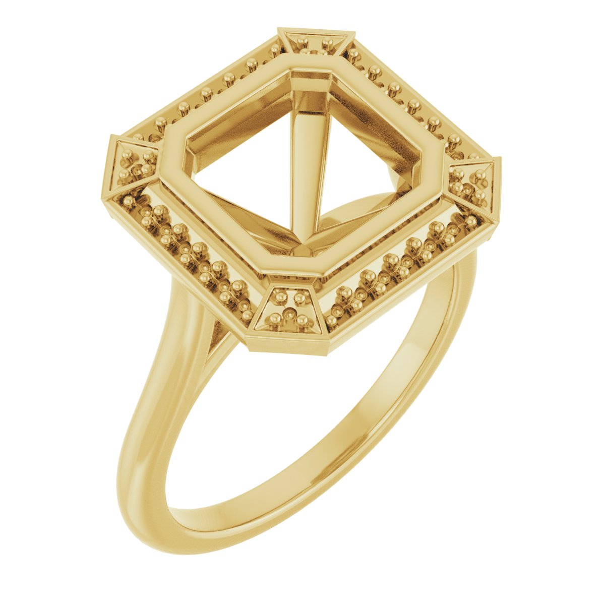 Bezel-Set Halo-Style Engagement Ring