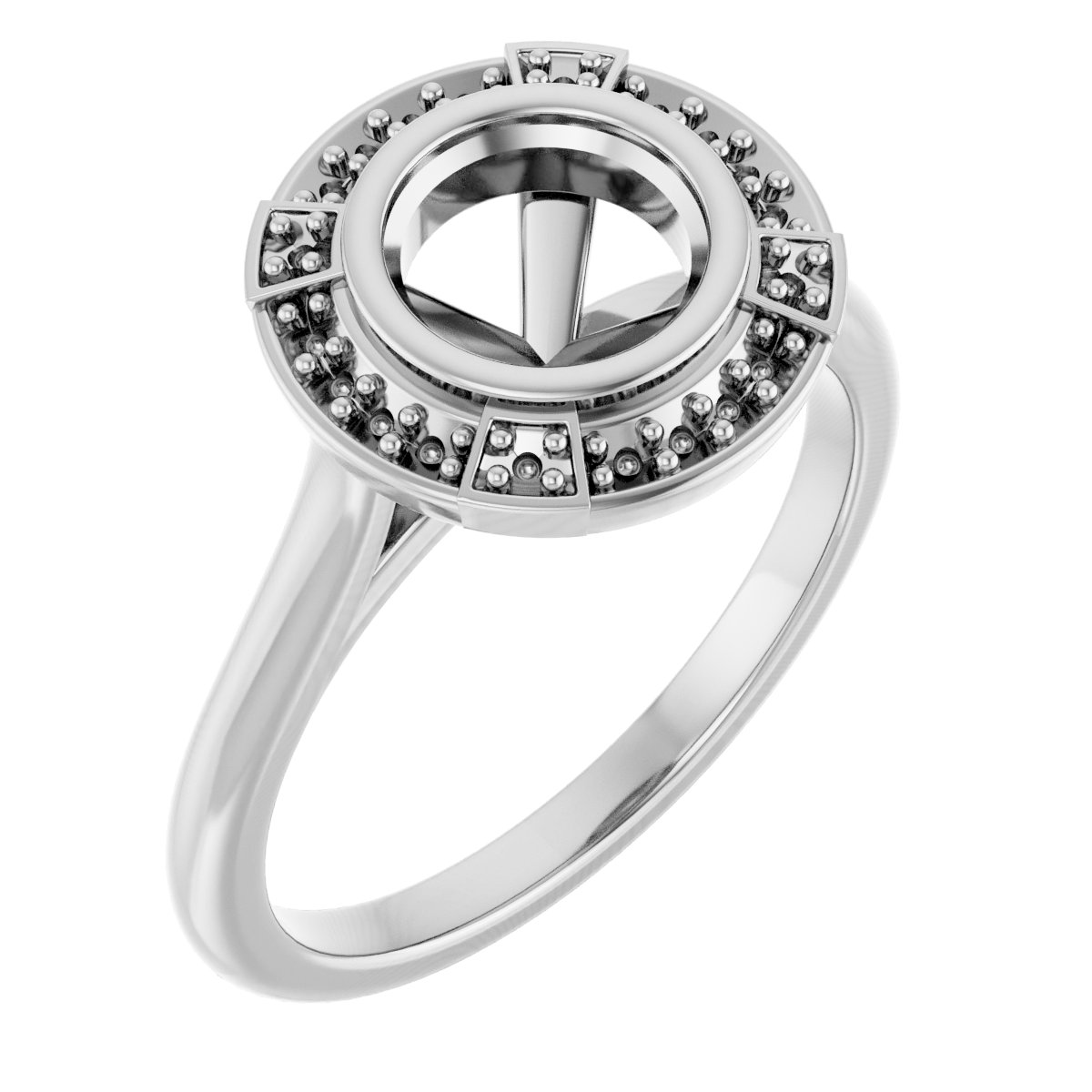 Bezel-Set Halo-Style Engagement Ring