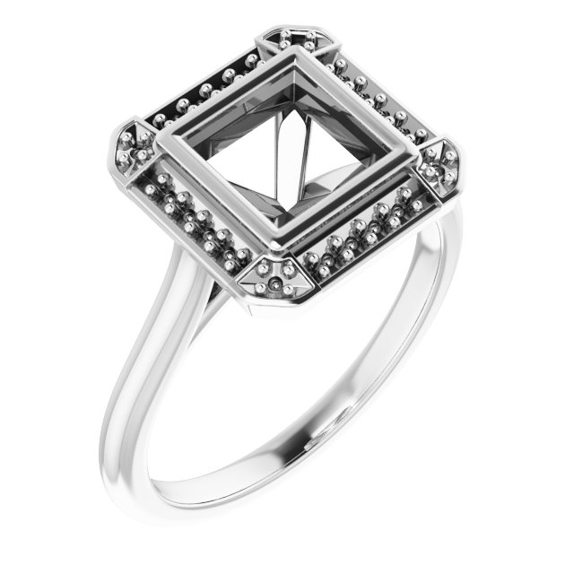 Bezel-Set Halo-Style Engagement Ring