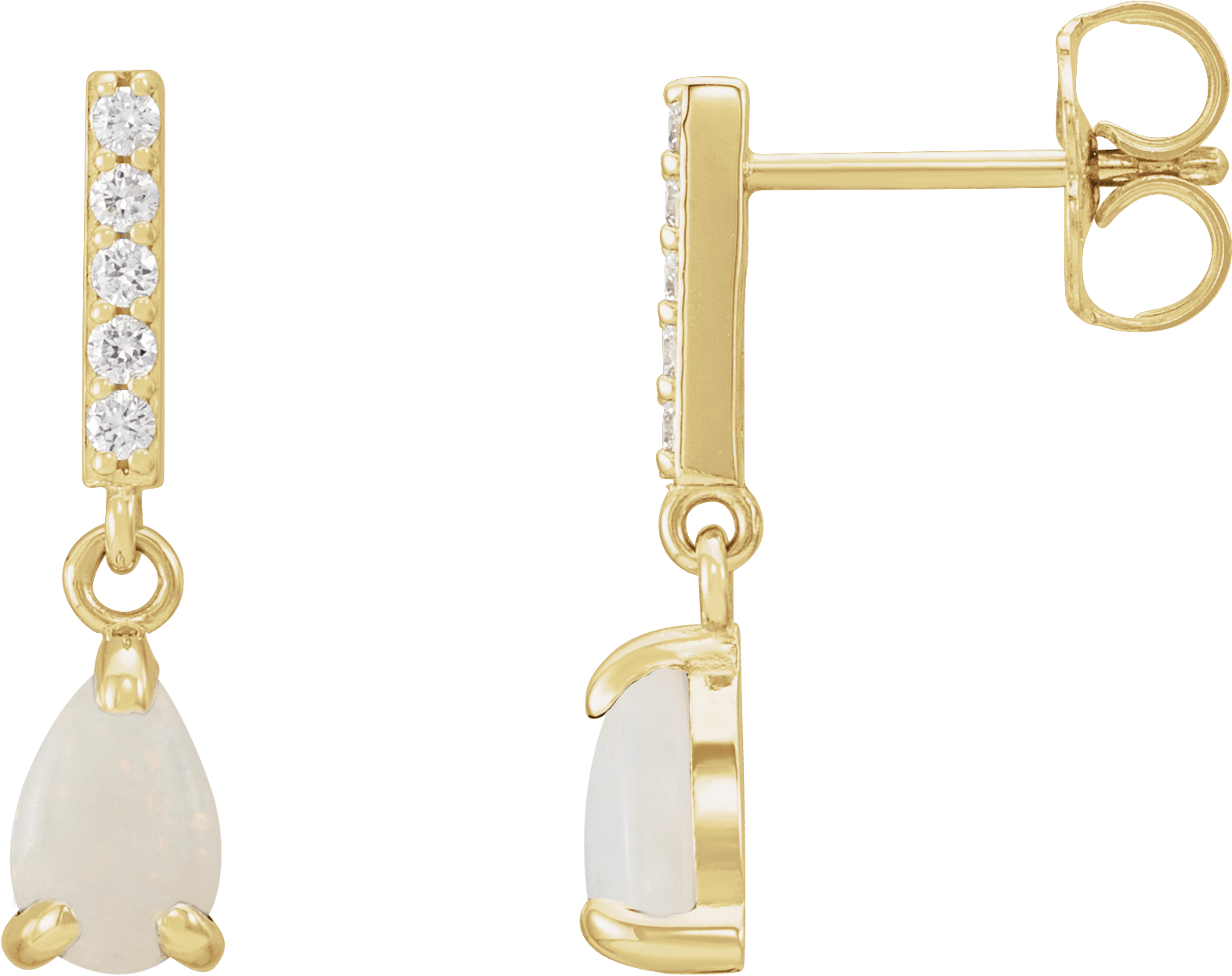 opal and diamond earrings