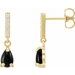 14K Yellow Natural Black Onyx & .08 CTW Natural Diamond Earrings
