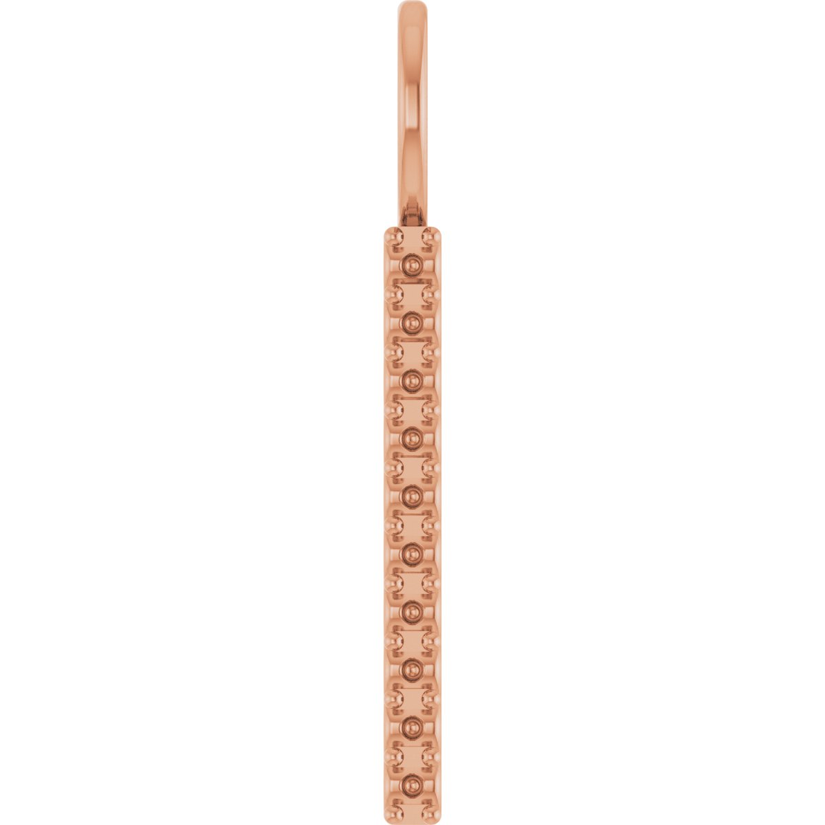 10K Rose 1.7 mm Round 27.1 mm Vertical Bar Charm/Pendant Mounting