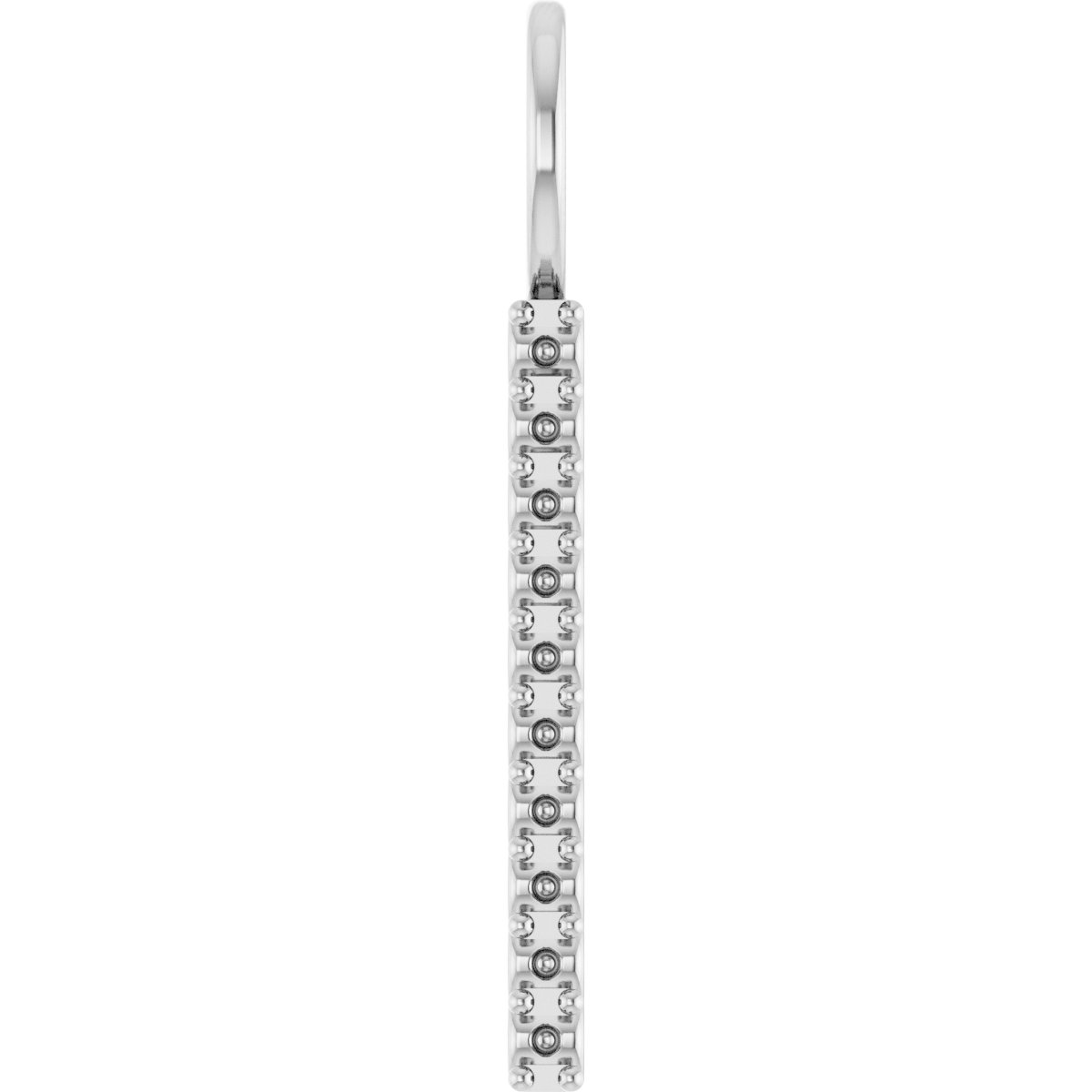 Continuum Sterling Silver 1.7 mm Round 27.1 mm Vertical Bar Charm/Pendant Mounting