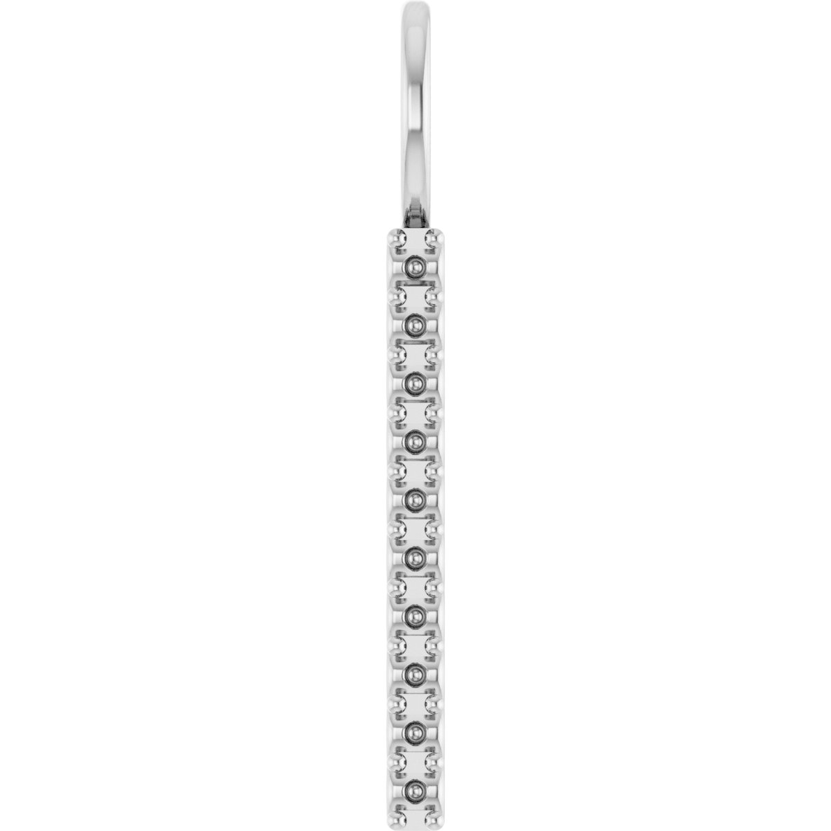 18K X1 White 1.7 mm Round 27.1 mm Vertical Bar Charm/Pendant Mounting