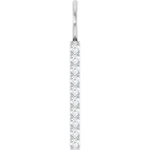 14K White 1/6 CTW Natural Diamond Vertical Bar Pendant