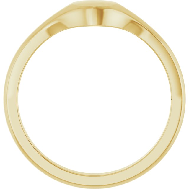 14K Yellow Round Petite Signet Ring