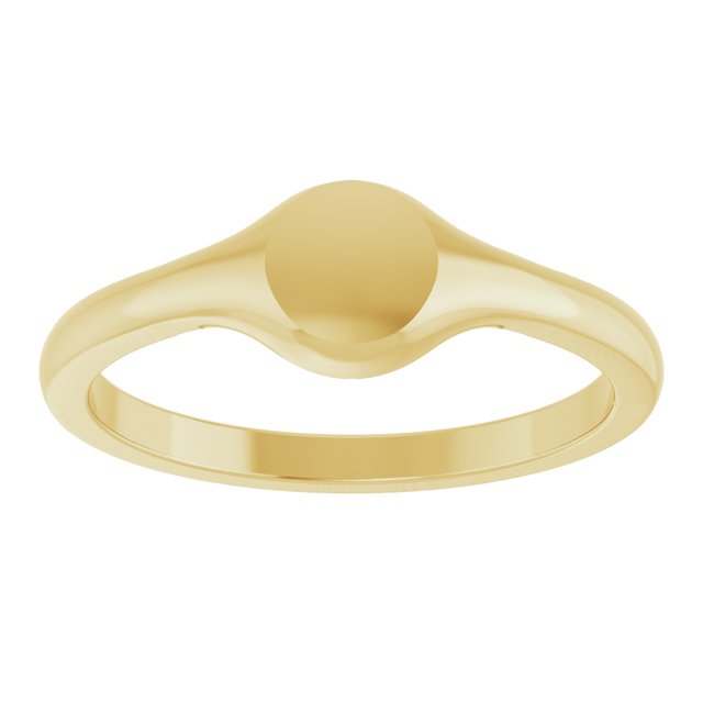 14K Yellow Round Petite Signet Ring