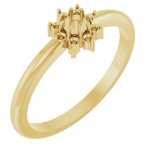 18K Yellow 3 mm Round Halo-Style Ring Mounting