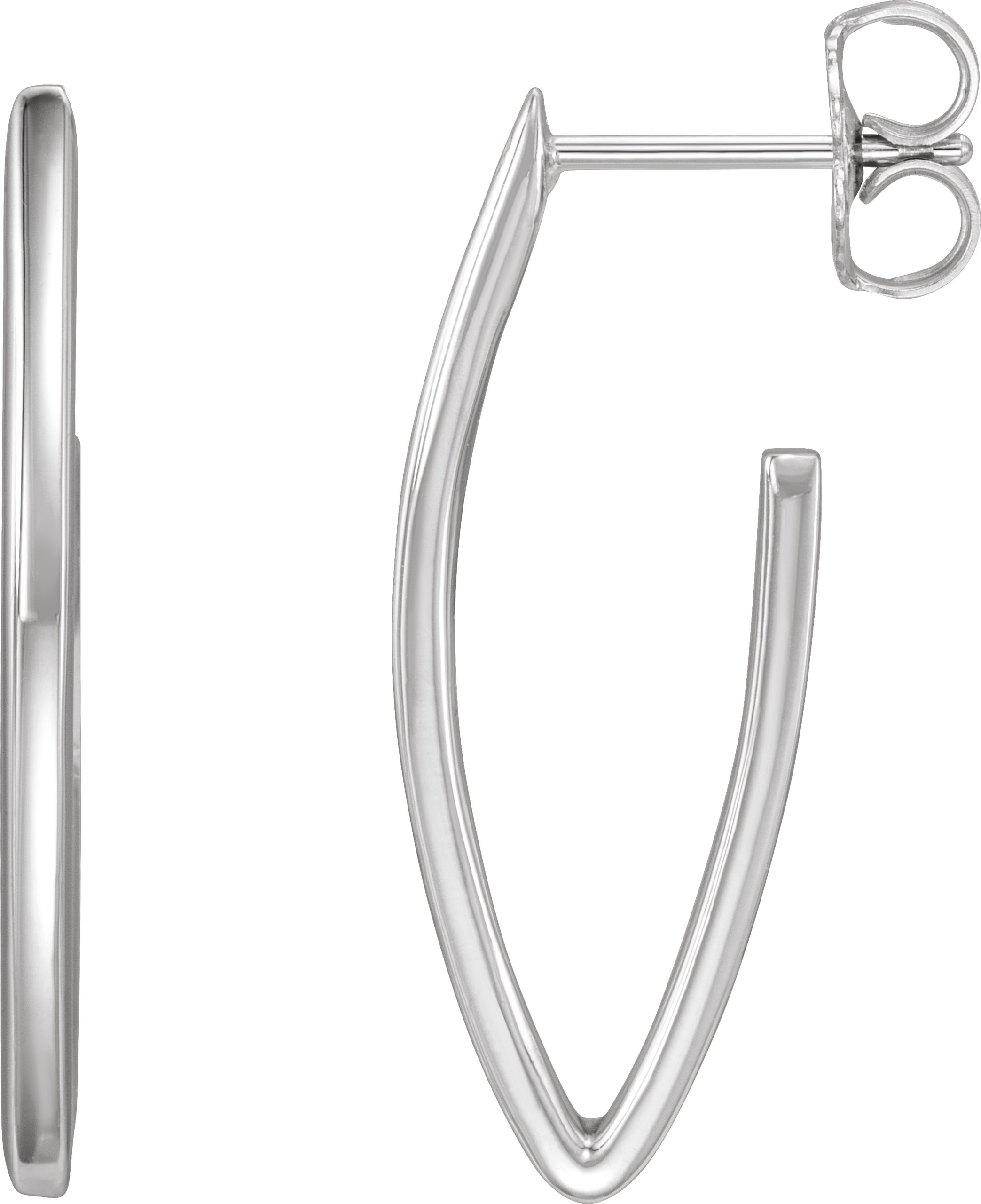 Platinum 26 mm Geometric Hoop Earrings 