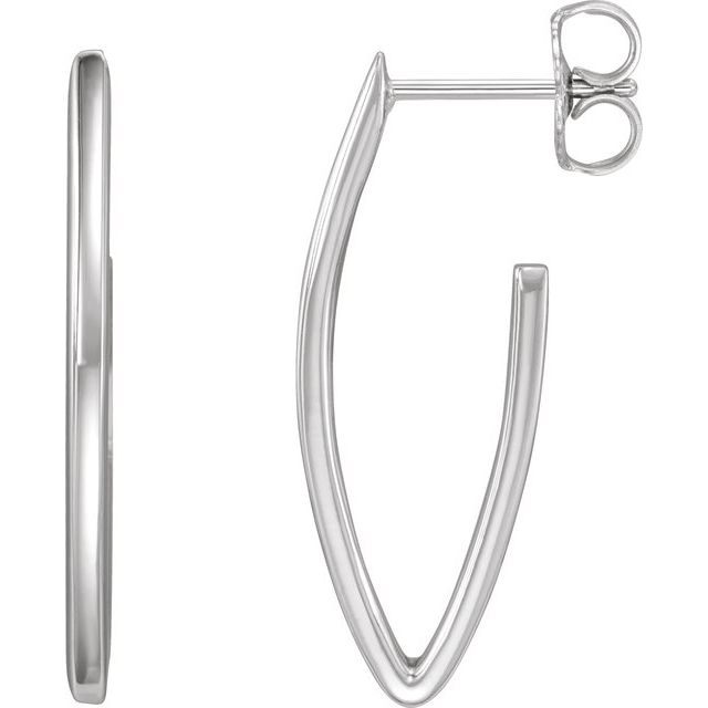 Sterling Silver Geometric 26 mm Hoop Earrings