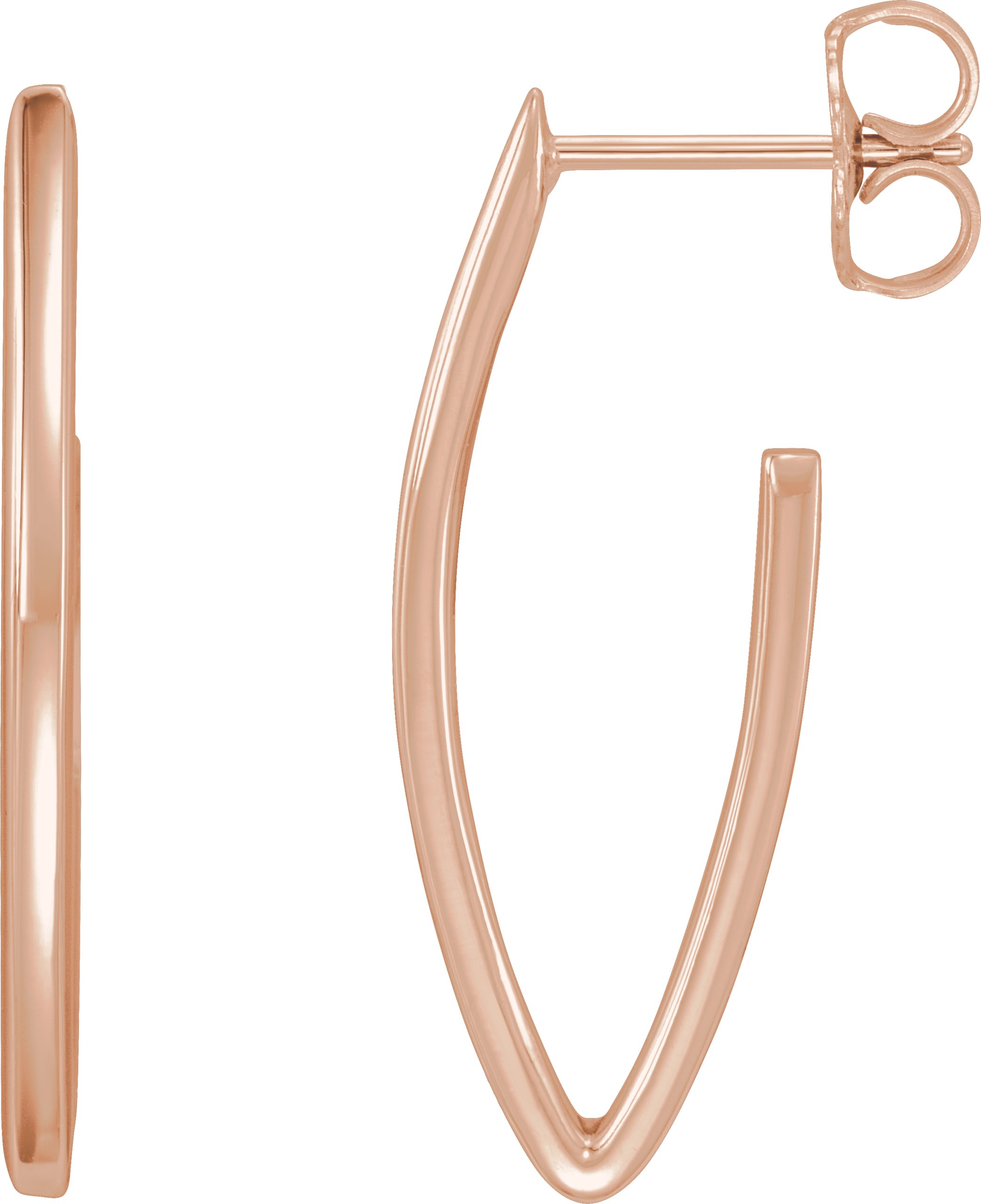 14K Rose Geometric 26 mm Hoop Earrings