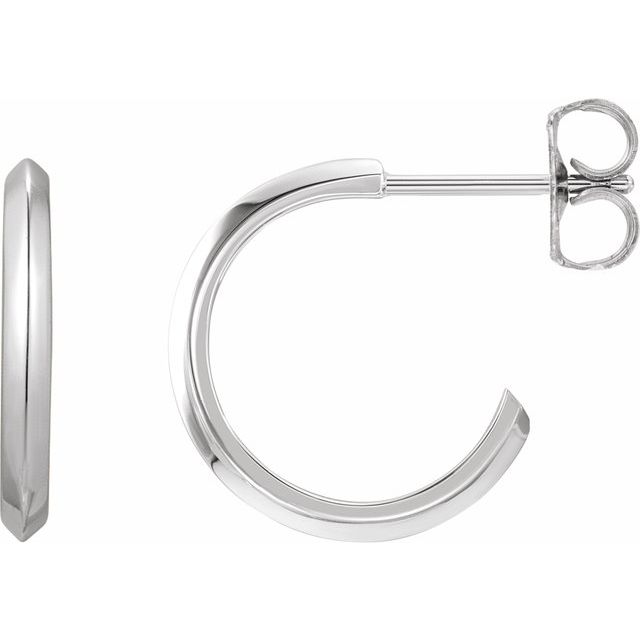 Platinum Knife-Edge 15 mm Hoop Earrings