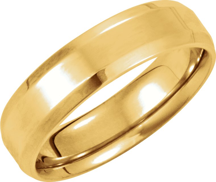 14K Yellow 4 mm Beveled-Edge Comfort-Fit Band Size 8