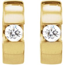 14K Yellow 1/2 CTW Diamond Hinged Earrings