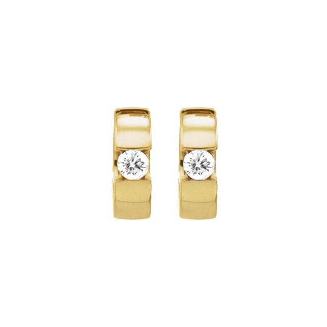 14K Yellow 1/2 CTW Diamond Hinged Earrings