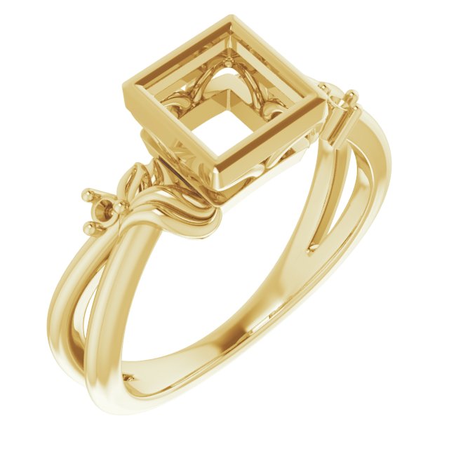 Bezel-Set Accented Floral Ring