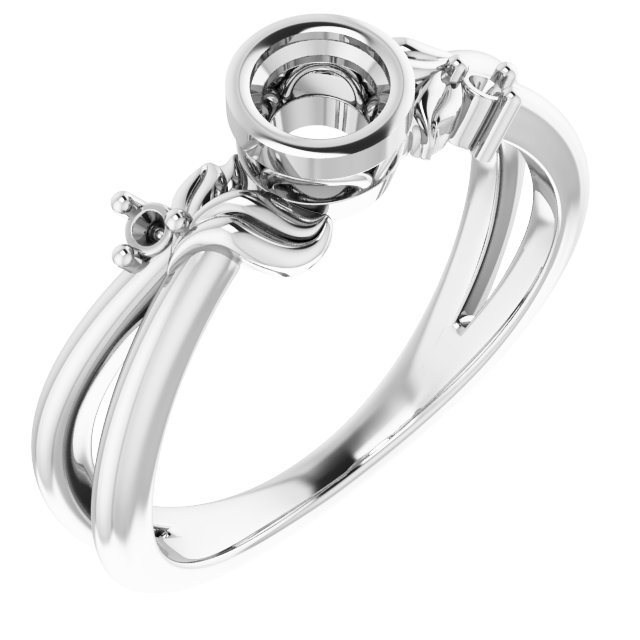 Bezel-Set Accented Floral Ring