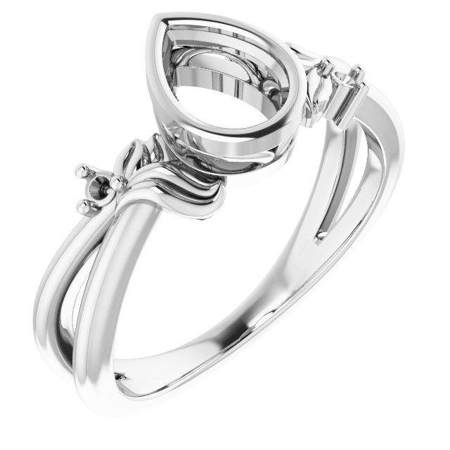 Bezel-Set Accented Floral Ring