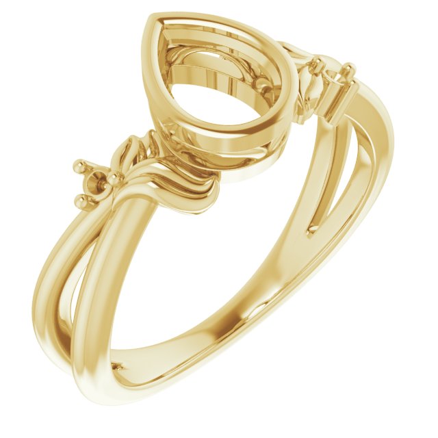 Bezel-Set Accented Floral Ring