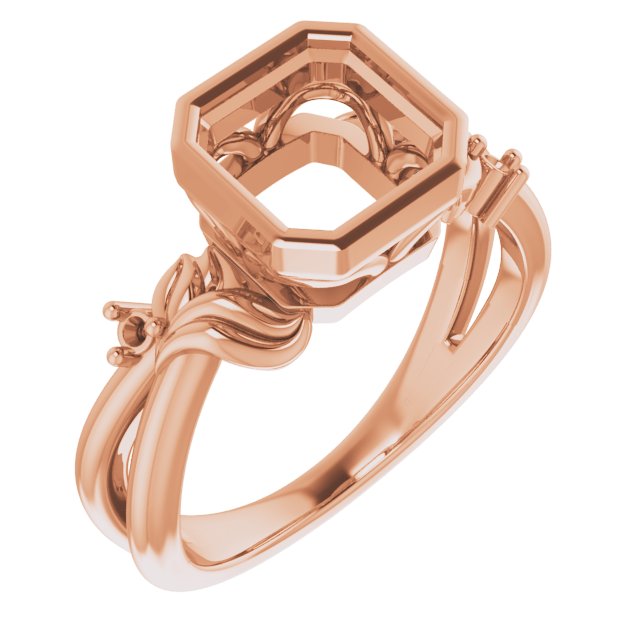 Bezel-Set Accented Floral Ring