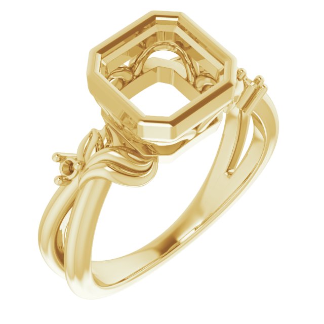 Bezel-Set Accented Floral Ring