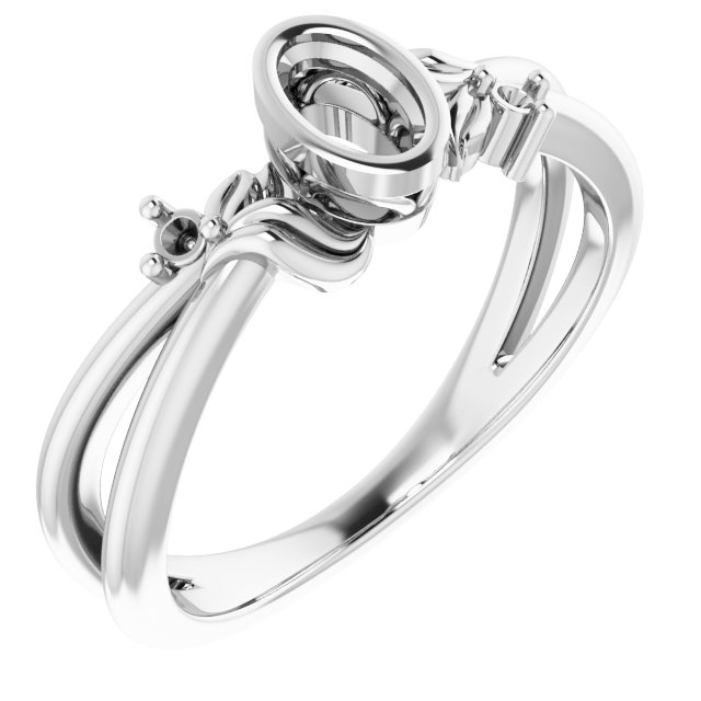 Bezel-Set Accented Floral Ring