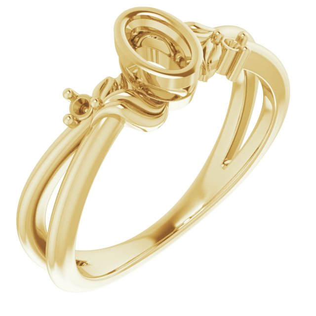 Bezel-Set Accented Floral Ring