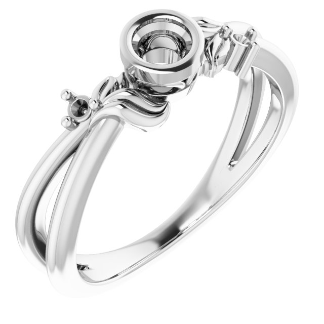 Bezel-Set Accented Floral Ring