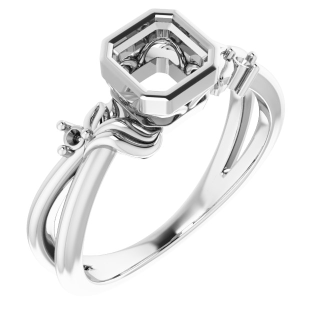 Bezel-Set Accented Floral Ring