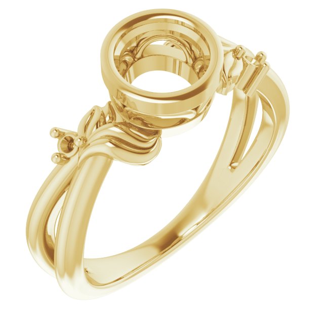 Bezel-Set Accented Floral Ring