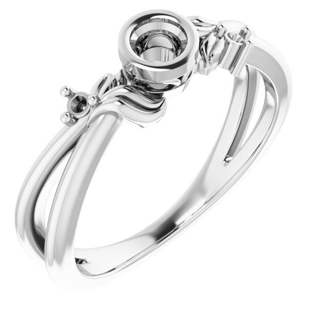 Bezel-Set Accented Floral Ring