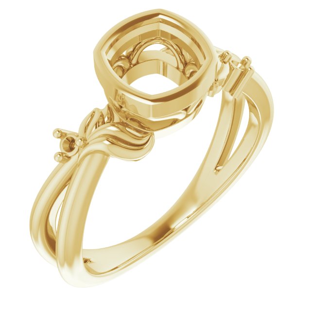 Bezel-Set Accented Floral Ring