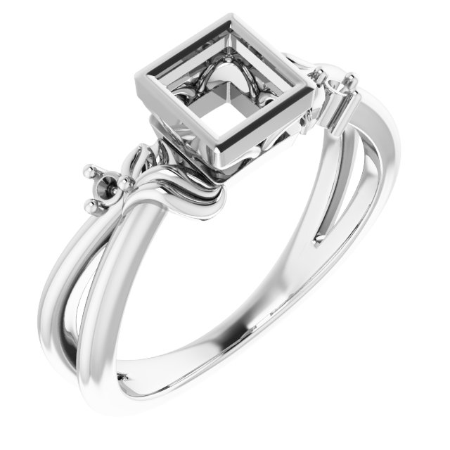 Bezel-Set Accented Floral Ring
