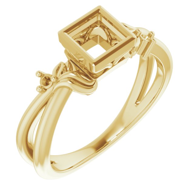 Bezel-Set Accented Floral Ring