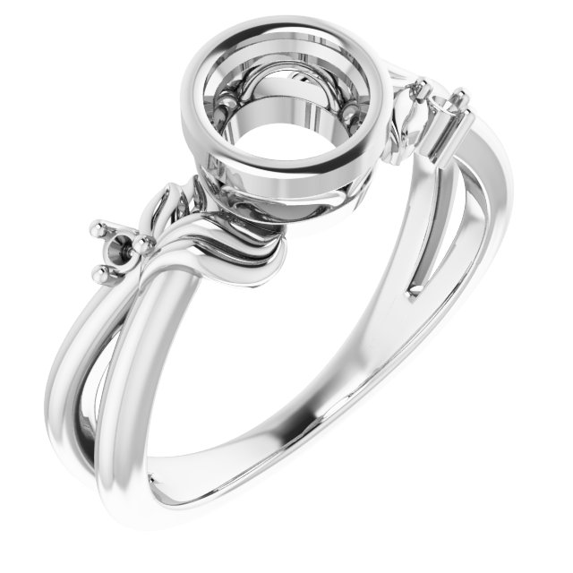 Bezel-Set Accented Floral Ring