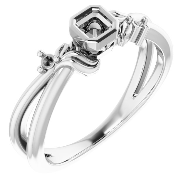 Bezel-Set Accented Floral Ring