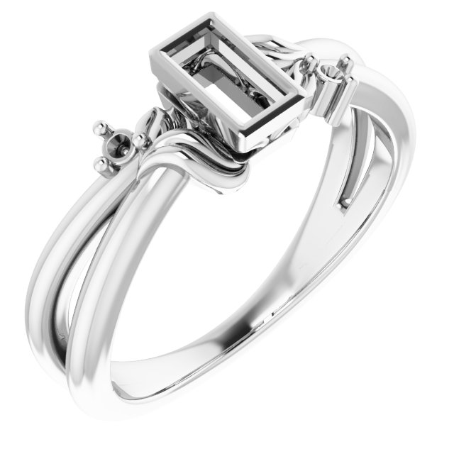 Bezel-Set Accented Floral Ring