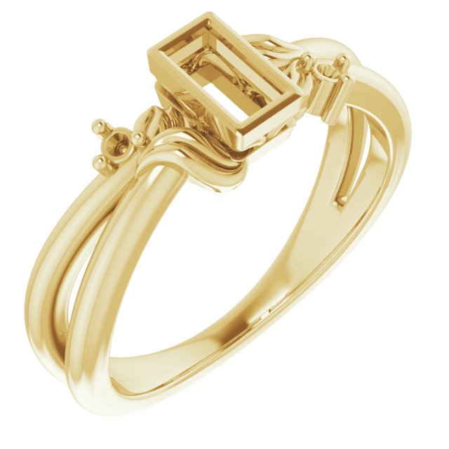 Bezel-Set Accented Floral Ring