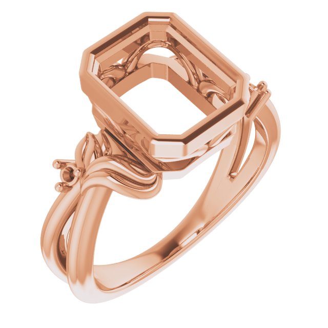 Bezel-Set Accented Floral Ring