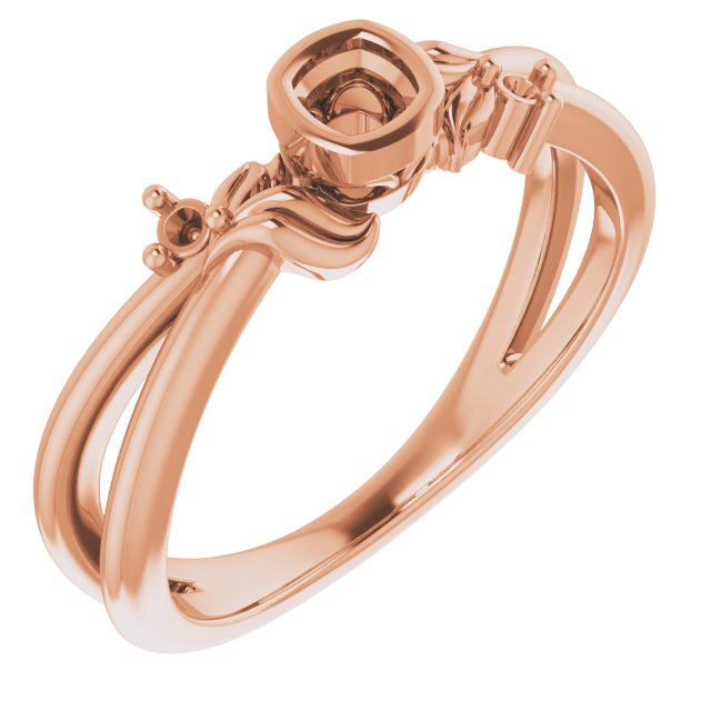 Bezel-Set Accented Floral Ring