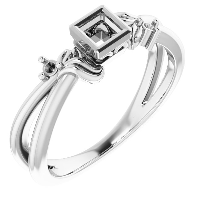 Bezel-Set Accented Floral Ring