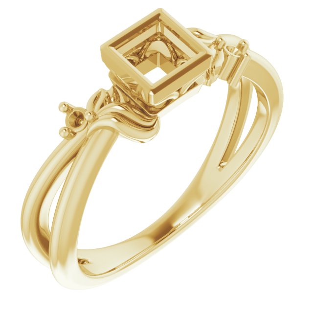 Bezel-Set Accented Floral Ring