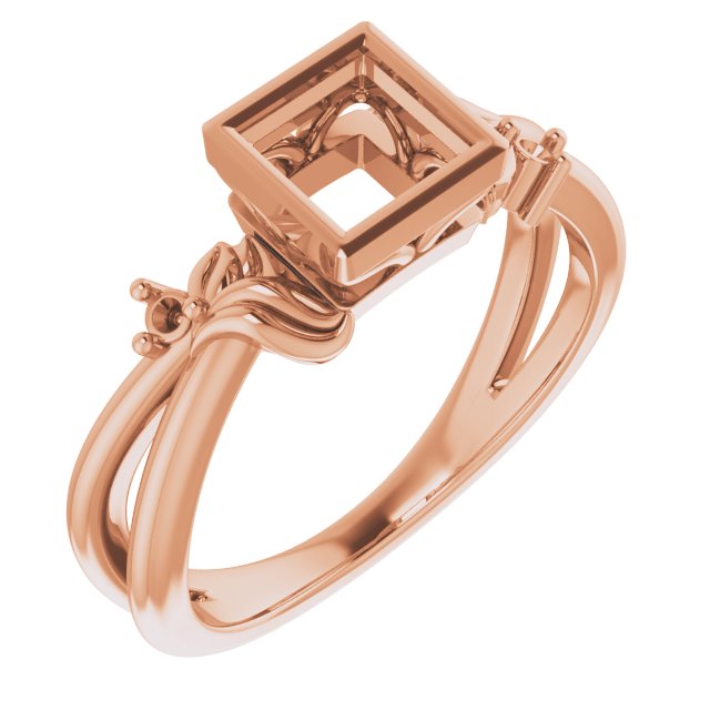 Bezel-Set Accented Floral Ring