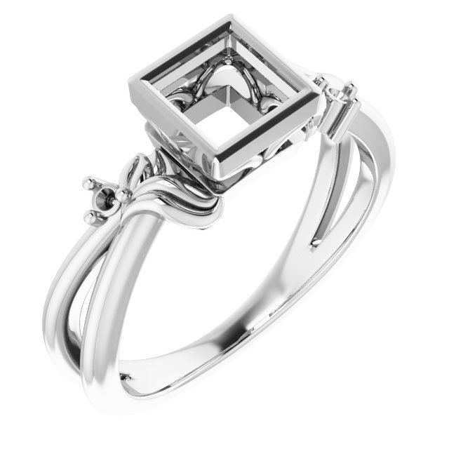 Bezel-Set Accented Floral Ring