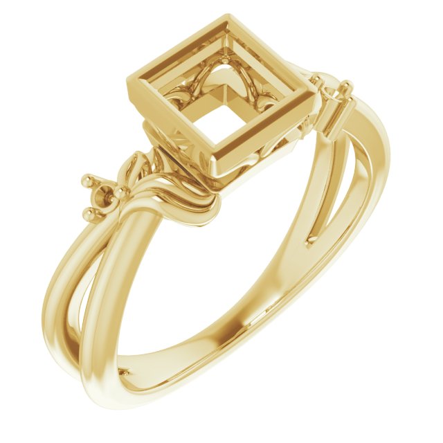 Bezel-Set Accented Floral Ring