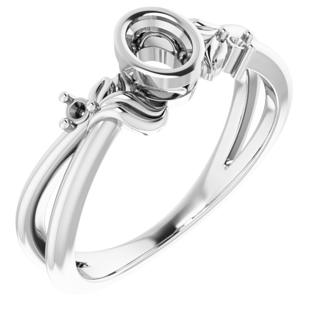 Bezel-Set Accented Floral Ring