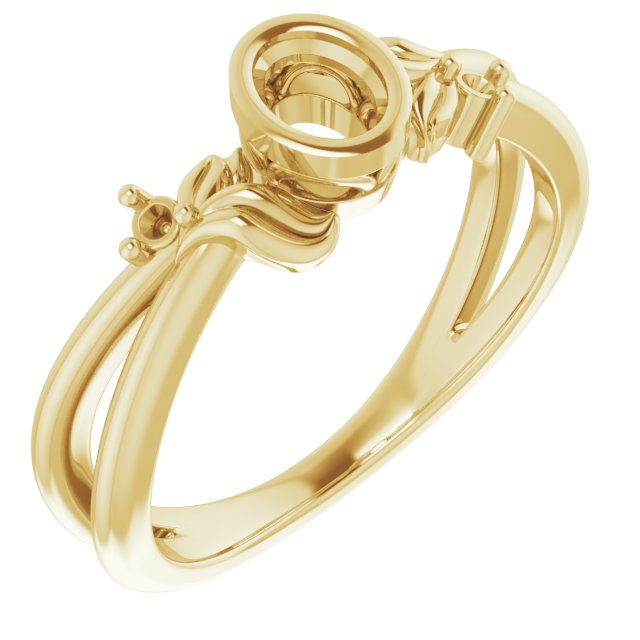 Bezel-Set Accented Floral Ring