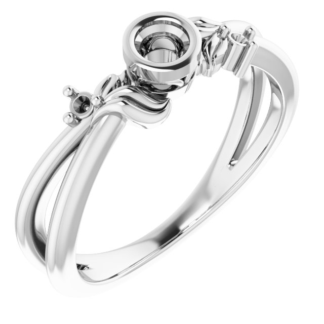 Bezel-Set Accented Floral Ring