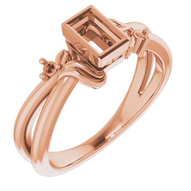 Bezel-Set Accented Floral Ring